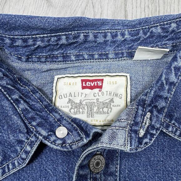 Large Men's Levis Jean Jacket Red Tab 100% Cotton Coat - Picture 3 of 14